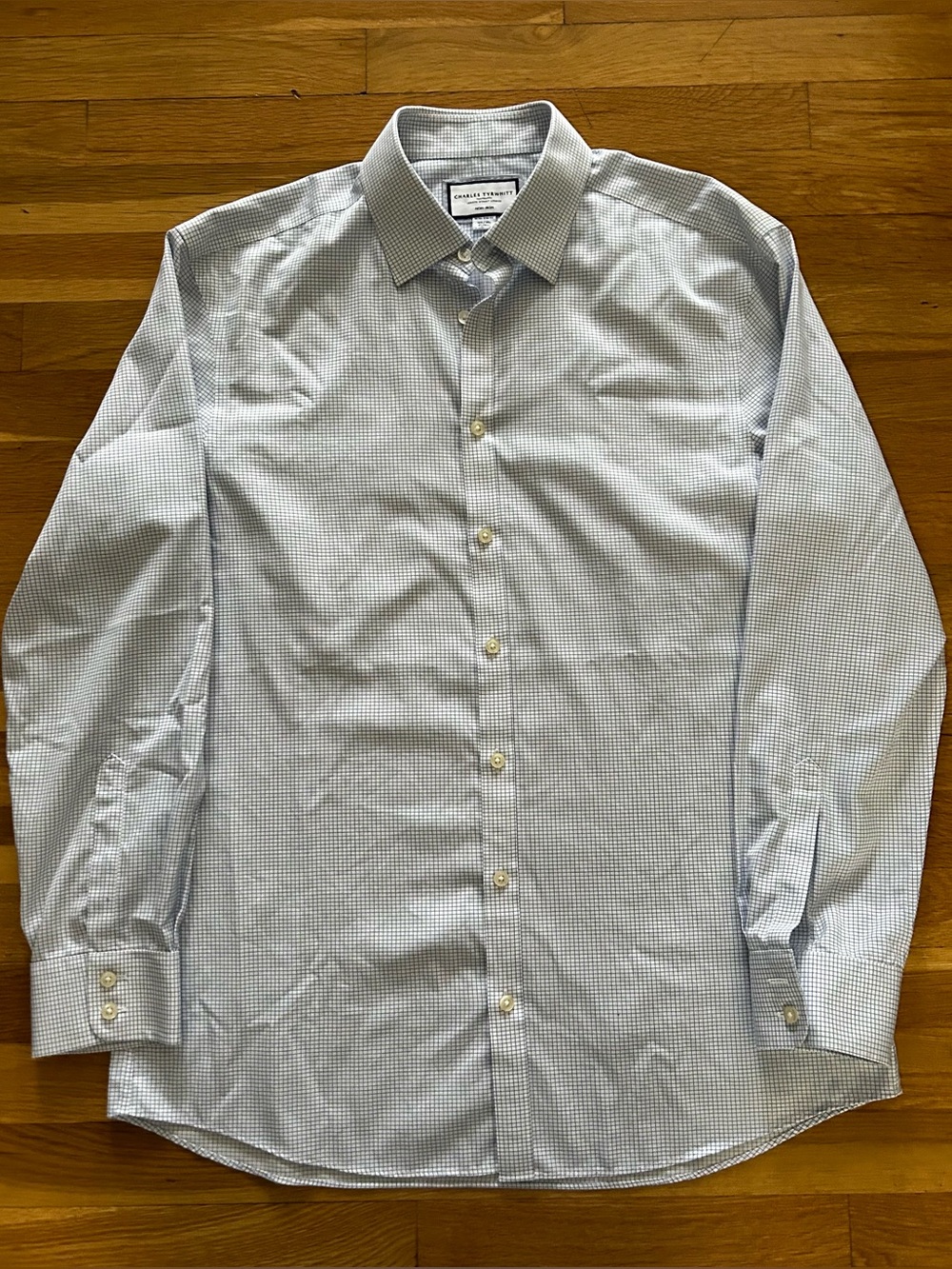 Charles Tyrwhitt Men's Blue Gingham Dress Shirt